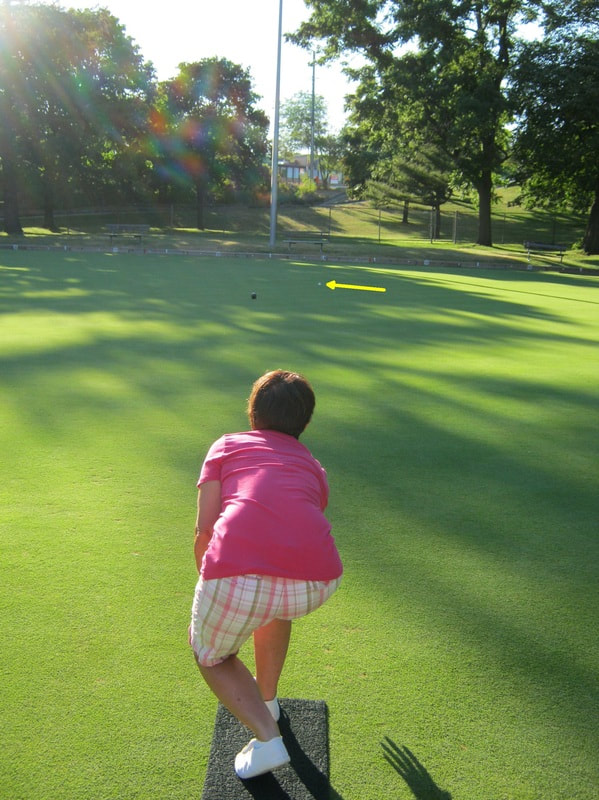 Roll the bowl down the rink.